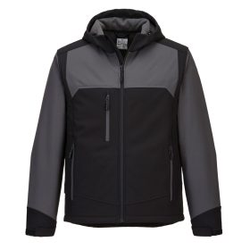   Portwest KX362 Ripstop vízálló kapucnis softshell munkavédelmi kabát(3L) - Fekete/Szürke 