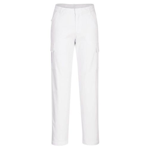 Portwest S233 Stretch Slim Fit Cargo pamut női munkásnadrág - Fehér
