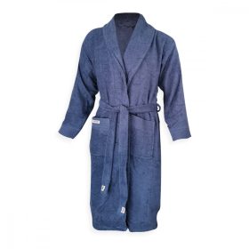   Dressa Home hosszú ujjú frottír fürdőköpeny köntös - farmerkék