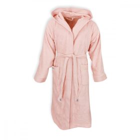 Dressa Wellness kapucnis velúr köntös - lazacszín