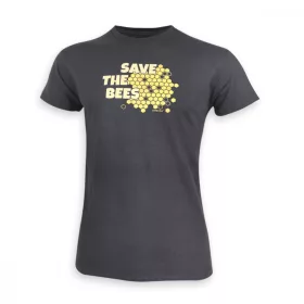   Dressa Save The Bees méhecskés biopamut férfi póló - sötétszürke