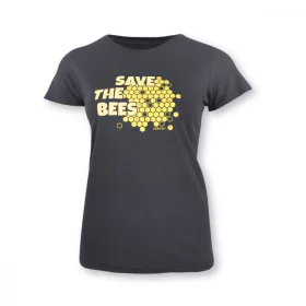   Dressa Save The Bees méhecskés biopamut női póló - sötétszürke