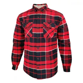   Dressa Vintage Overshirt vastag bélelt kockás férfi flanel favágó ing - piros