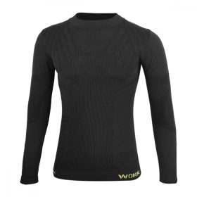   Dressa Work hosszú ujjú varrás nélküli férfi munkaruha aláöltözet póló - fekete