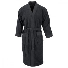   Dressa Home hosszú ujjú frottír fürdőköpeny köntös - fekete