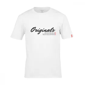   Dressa Originals feliratos környakú rövid ujjú pamut póló - fehér