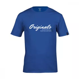   Dressa Originals feliratos környakú rövid ujjú pamut póló - királykék