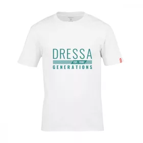   Dressa Generations feliratos környakú rövid ujjú pamut póló - fehér