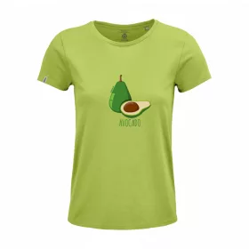   Dressa Avocado mintás női környakú rövid ujjú biopamut póló - zöld