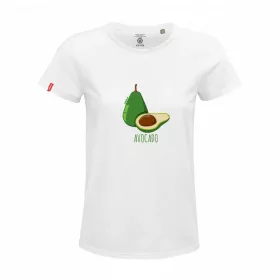   Dressa Avocado mintás női környakú rövid ujjú biopamut póló - fehér