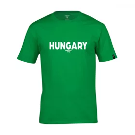   Dressa Hungary feliratos környakú rövid ujjú pamut póló - zöld