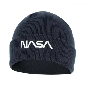 Nasa Worm White hímzett beanie kötött sapka