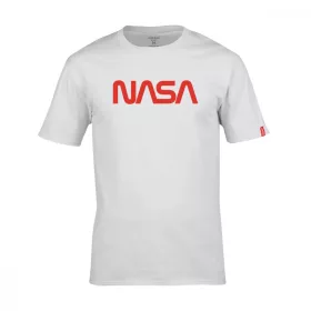 Nasa Worm nagyméretű rövid ujjú pamut póló - fekete
