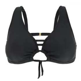   Dressa Beach kivehető szivacsos háromszög bikini felső - fekete