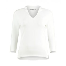 Regular Fit Mandarin Collar Top 3/4 Sleeve