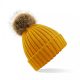 Fur Pop Pom Chunky Beanie