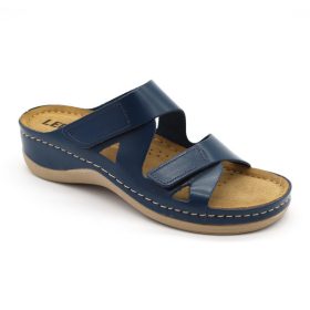 Leon 906 női bőr papucs - kék