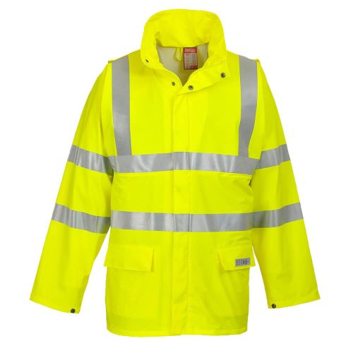 Portwest FR41 Sealtex Flame Hi-Vis lángálló antisztatikus jól láthatósági munkavédelmi esőkabát - Narancs