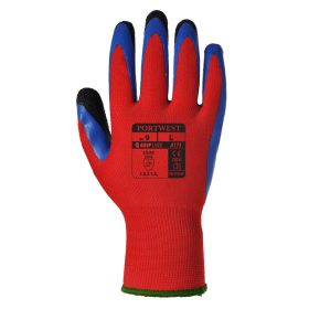   Portwest A175 Duo-Flex latex tenyérmártott munkavédelmi kesztyű  - Piros/Kék