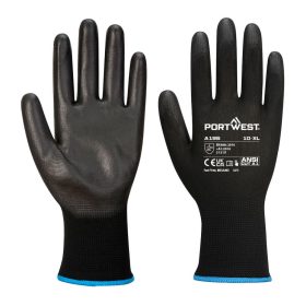   Portwest A195 Touchscreen pu tenyérmártott munkavédelmi kesztyű - Fekete