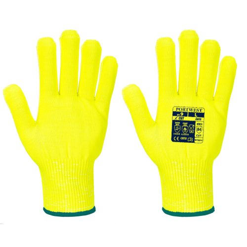 Portwest A688 Pro Cut Liner kétkezes vágásbiztos munkavédelmi kesztyű - Sárga 