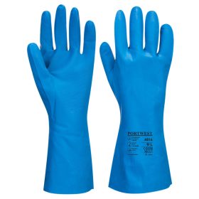   Portwest A814 latexmentes hosszított vízálló élelmiszeripari vegyszerálló munkavédelmi kesztyű - Kék