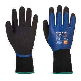   Portwest AP01 Thermo Pro latex mártott vízálló bélelt munkavédelmi téli kesztyű - Kék/Fekete