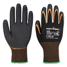   Portwest AP35 Grip 15 dupla nitril tenyérmártott munkavédelmi kesztyű - Fekete/Narancs