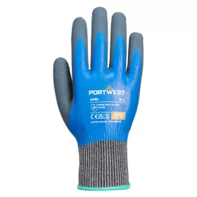   Portwest AP81 Liquid Pro HR Cut latex mártott vágásbiztos munkavédelmi kesztyű - Kék 