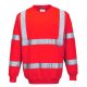 Portwest B303 Hi-Vis környakú vasúti jól láthatósági munkavédelmi pulóver - Piros 
