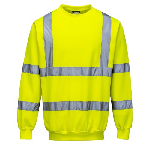 Portwest B303 Hi-Vis környakú vasúti jól láthatósági munkavédelmi pulóver - Sárga 