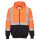 Portwest B315 Hi-Vis kéttónusú cipzáros kapucnis vasúti jól láthatósági munkavédelmi pulóver - Narancs/Fekete  