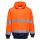 Portwest B316 Hi-Vis kéttónusú kapucnis vasúti jól láthatósági munkavédelmi pulóver - Narancs/Navy  