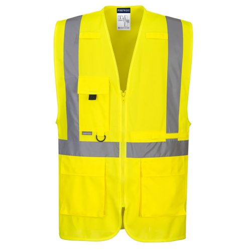 Portwest C357 Hi-Vis Executive vasúti jól láthatósági munkavédelmi mellény - Narancs