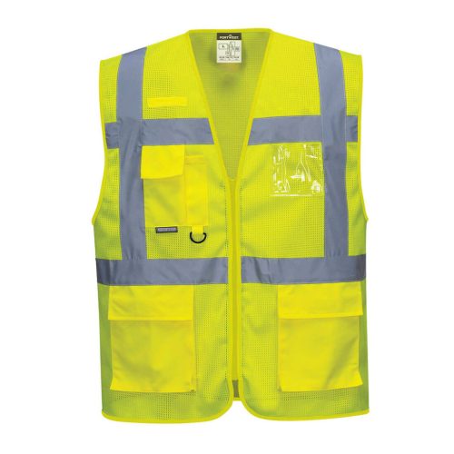 Portwest C376 Hi-Vis Athen MeshAir vasúti jól láthatósági vezetői munkavédelmi mellény - Sárga