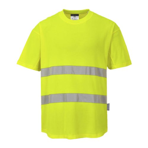 Portwest C394 Hi-Vis vasúti jól láthatósági munkavédelmi póló - Sárga 