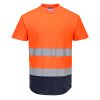 Portwest C395 Mesh lélegzős jól láthatósági póló - Narancs/Navy