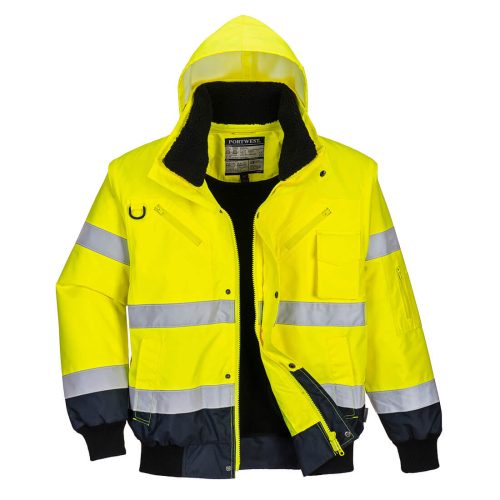 Portwest C465 Hi-Vis 3in1 vízálló jól láthatósági munkavédelmi bomber dzseki - Narancs/Navy