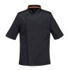 Portwest C746 Mesh Air Pro foltálló sztreccs rövid ujjú szakácskabát - Fekete