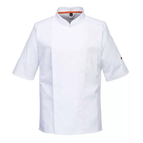 Portwest C746 Mesh Air Pro foltálló sztreccs rövid ujjú szakácskabát - Fekete