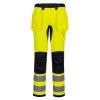 Portwest CD889 Hi-Vis sztreccs jól láthatósági lengőzsebes munkásnadrág - Narancs/Fekete