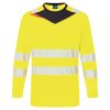 Portwest DX416 Hi-Vis hosszú ujjú jól láthatósági munkavédelmi póló - Narancs/Fekete