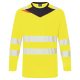 Portwest DX416 Hi-Vis hosszú ujjú jól láthatósági munkavédelmi póló - Sárga/Fekete