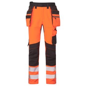   Portwest DX454 Hi-Vis sztreccs jól láthatósági lengőzsebes munkásnadrág - Narancs/Fekete