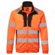 Portwest DX477 Hi-Vis cipzáras sztreccs vasúti jól láthatósági munkavédelmi pulóver - Narancs/Fekete 