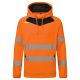 Portwest DX483 Hi-Vis kapucnis sztreccs jól láthatósági munkavédelmi pulóver - Narancs/Fekete