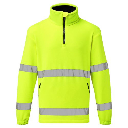 Portwest F302 Hi-Vis félcipzáros polár jól láthatósági munkavédelmi pulóver - Narancs