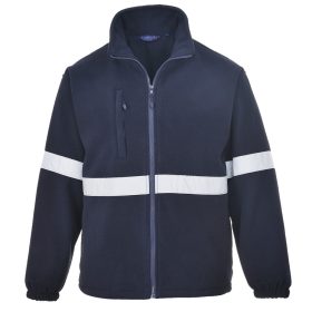   Portwest F433 Hi-Vis Iona Lite bélelt jól láthatósági cipzáros polár munkavédelmi pulóver - Navy