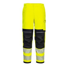   Portwest FR409 Hi-Vis női lángálló jól láthatósági munkavédelmi nadrág - Sárga/Fekete