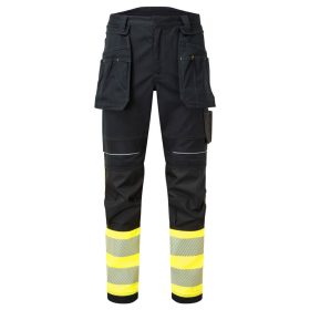   Portwest FR416 Hi Vis lengőzsebes lángálló munkavédelmi nadrág -  Sárga/Fekete